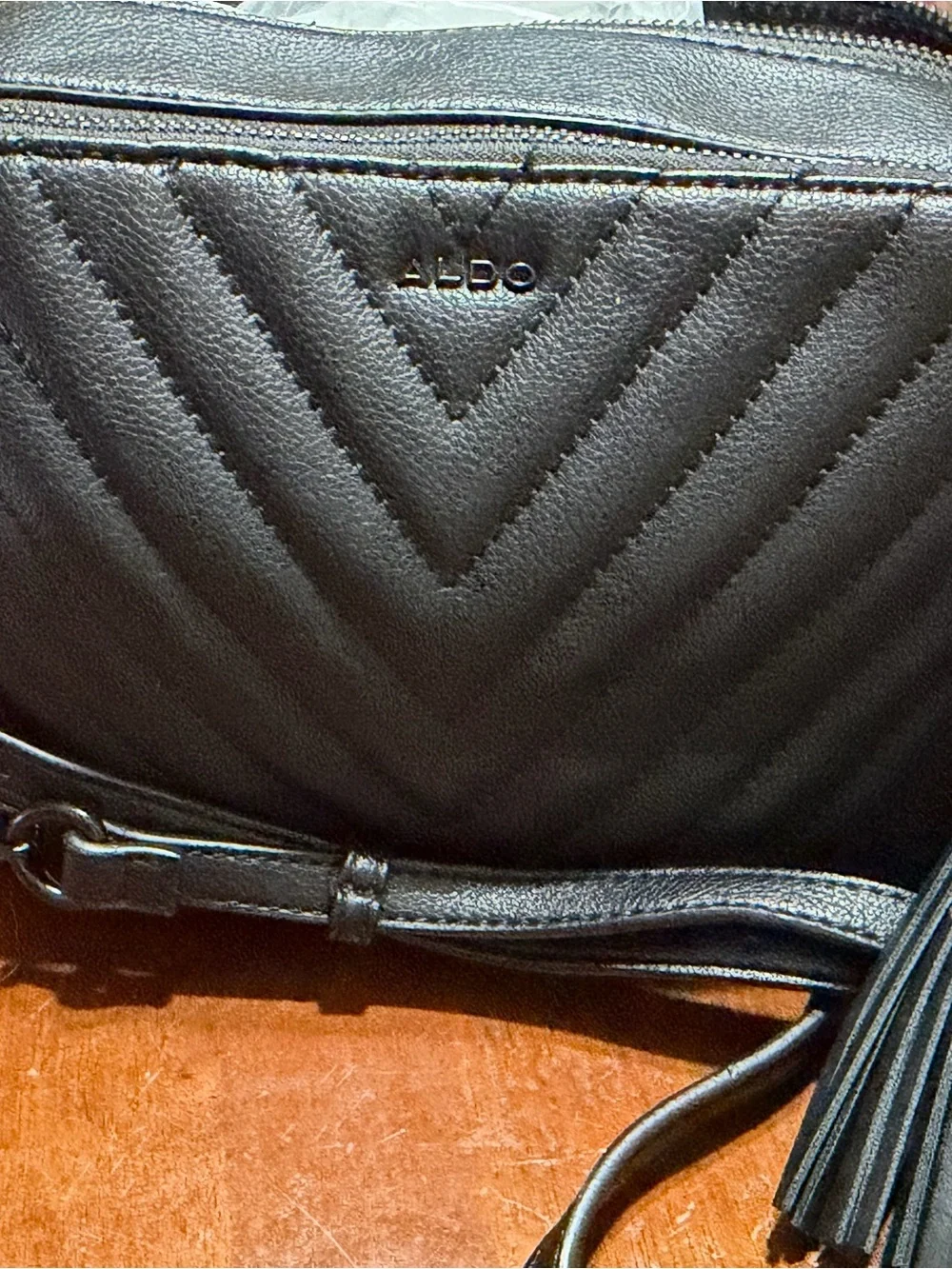 ALDO Black Quilted Cosmetic Pouch